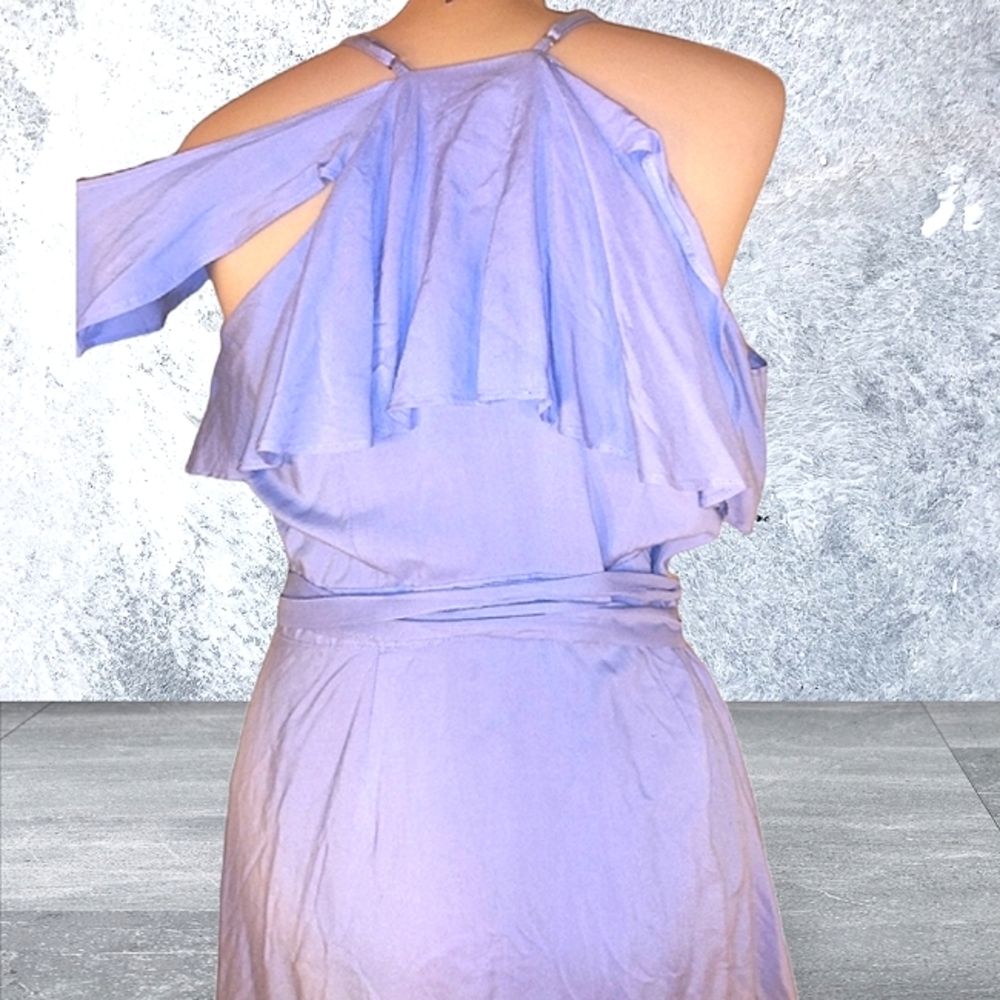 Giannibini Cold Shoulder Flutter Wrap Around Dress - image 3